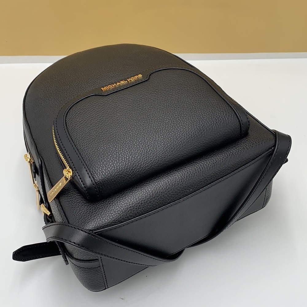 Michael Kors Jaycee Medium ZIP POCKET Pebbled Leather BackpackBLACK COL… - Picture 9 of 15